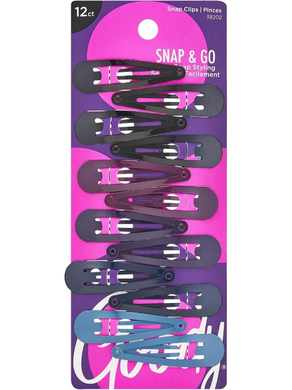 12 Count Snap Clips - Dark Neutral Hair Accessories for All Hair Types